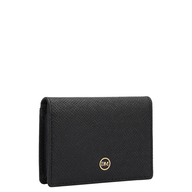 دا ميلانو 5 Slots Leather Card Case - Black